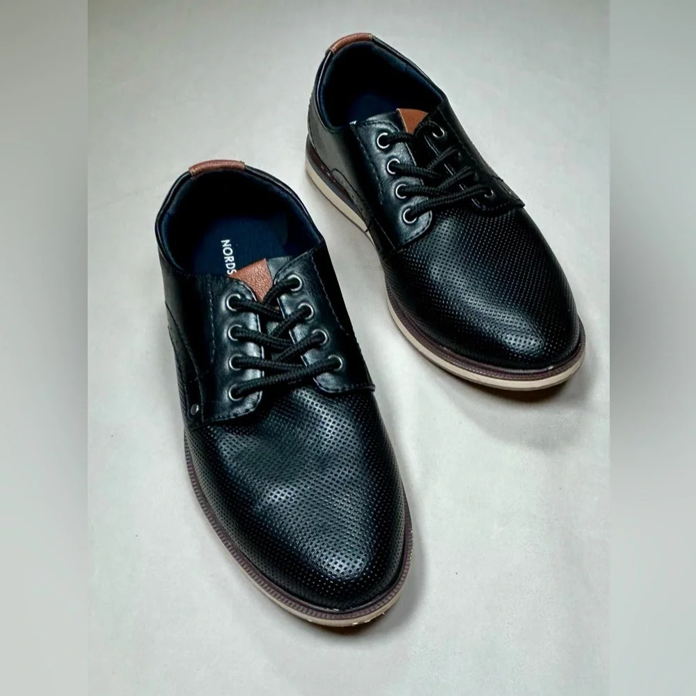 Nordstrom Kids Dorian Dress Oxford Design Shoe Black and Tan Lace Up Size 1 M
